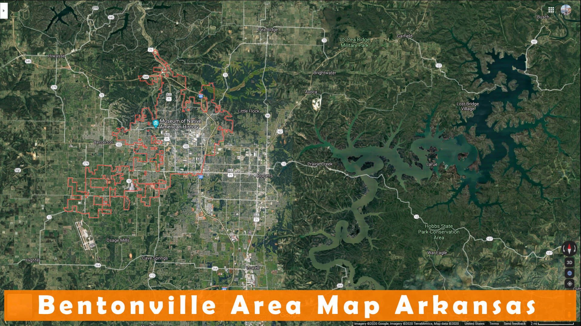 Bentonville Area Map Arkansas